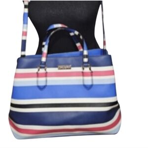 Kate Spade New York Evangelie Laurel Way Striped Satchel Crossbody Handbag Purse
